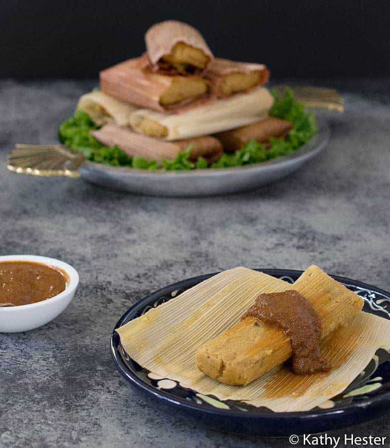 Vegan Instant Pot Tamales Made with Pumpkin Puree Instead of Oil