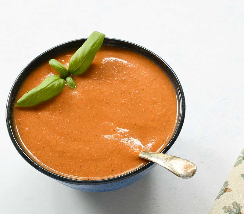 Instant Pot Vegan Tomato Soup Made Creamy with a Surprise Ingredient!