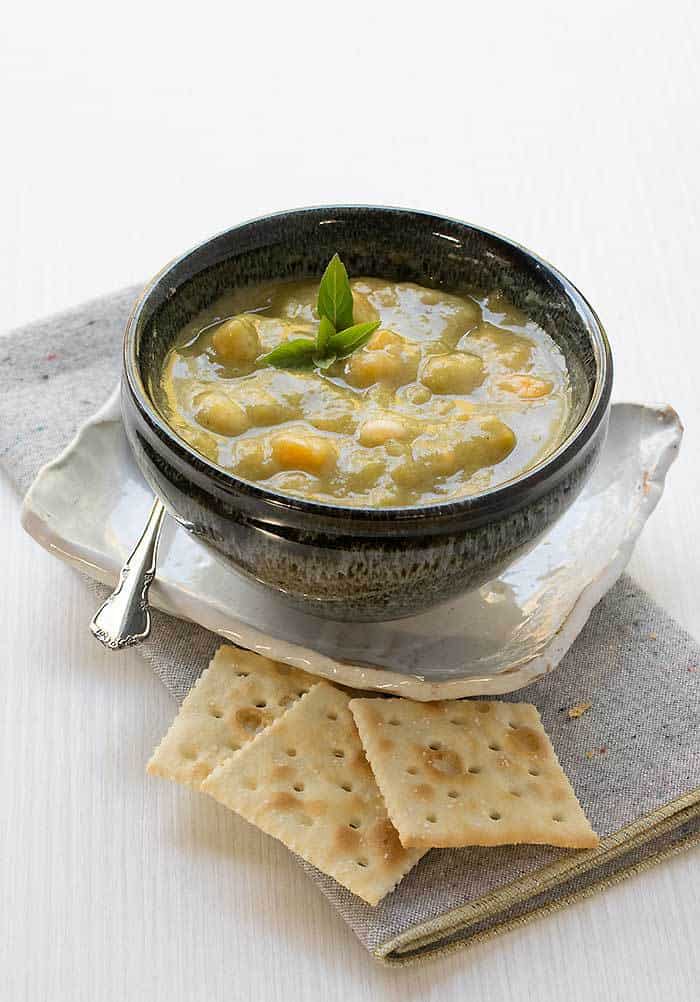 Vegan Instant Pot Split Pea Soup with Sweet Potatoes and Navy Beans