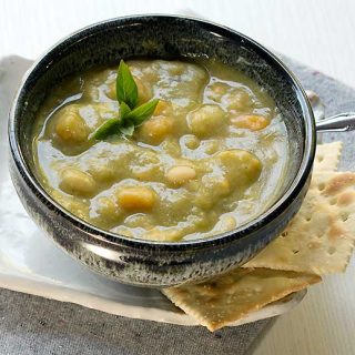 Vegan Instant Pot Split Pea Soup with Sweet Potatoes and Navy Beans