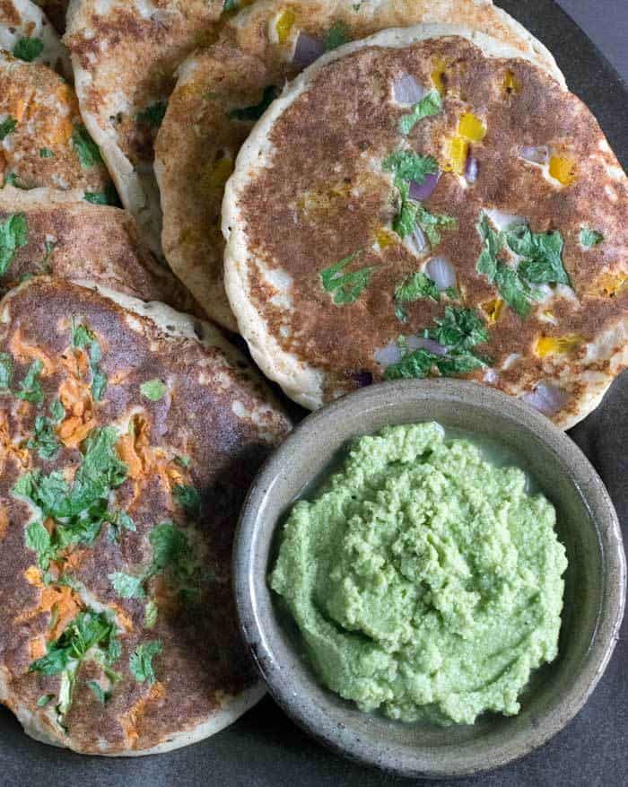 Instant Pot Uttapams Savory Indian Pancakes - Plant Based Instant Pot