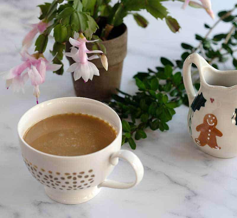 Looking for a few good winter flavors to spice up your coffee, tea, or pancakes? My Instant Pot Gingerbread Syrup is for you! The recipe infuses all the flavors of gingerbread into maple syrup, so there's no processed sugar. It's also great in warmed nondairy milk as a hot chocolate alternative.