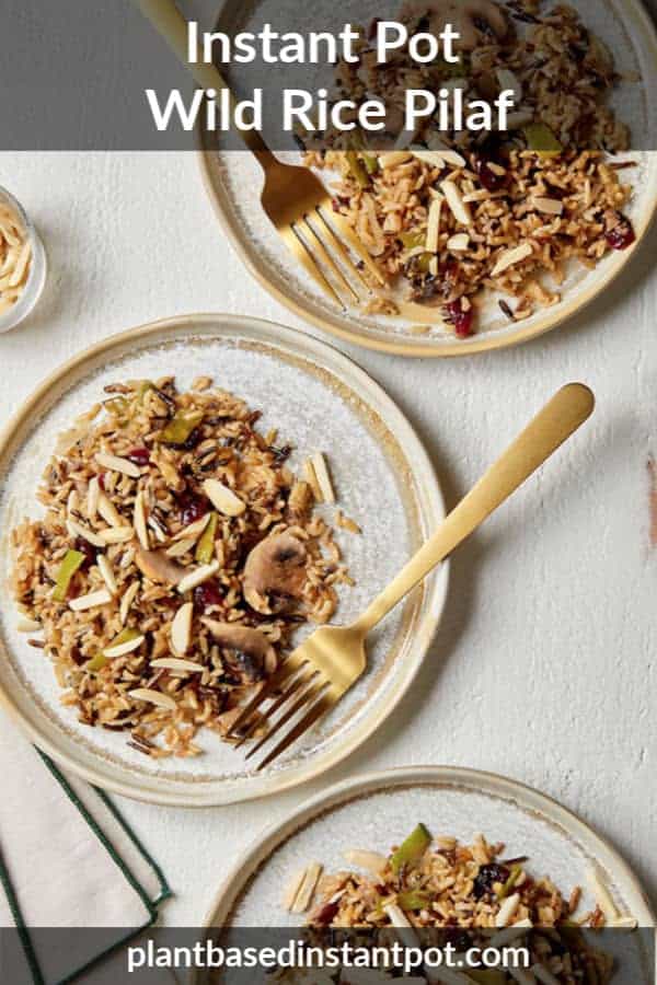 Instant Pot Wild Rice Pilaf with Mushrooms and Snow peas and Almonds