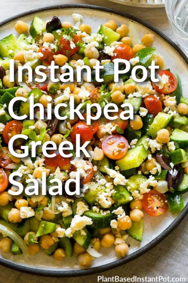 Instant Pot Chickpea Vegan Greek Salad