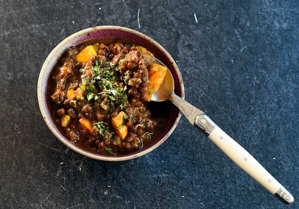 The Best Vegan Instant Pot Lentil Soup with Winter Squash and Beluga ...